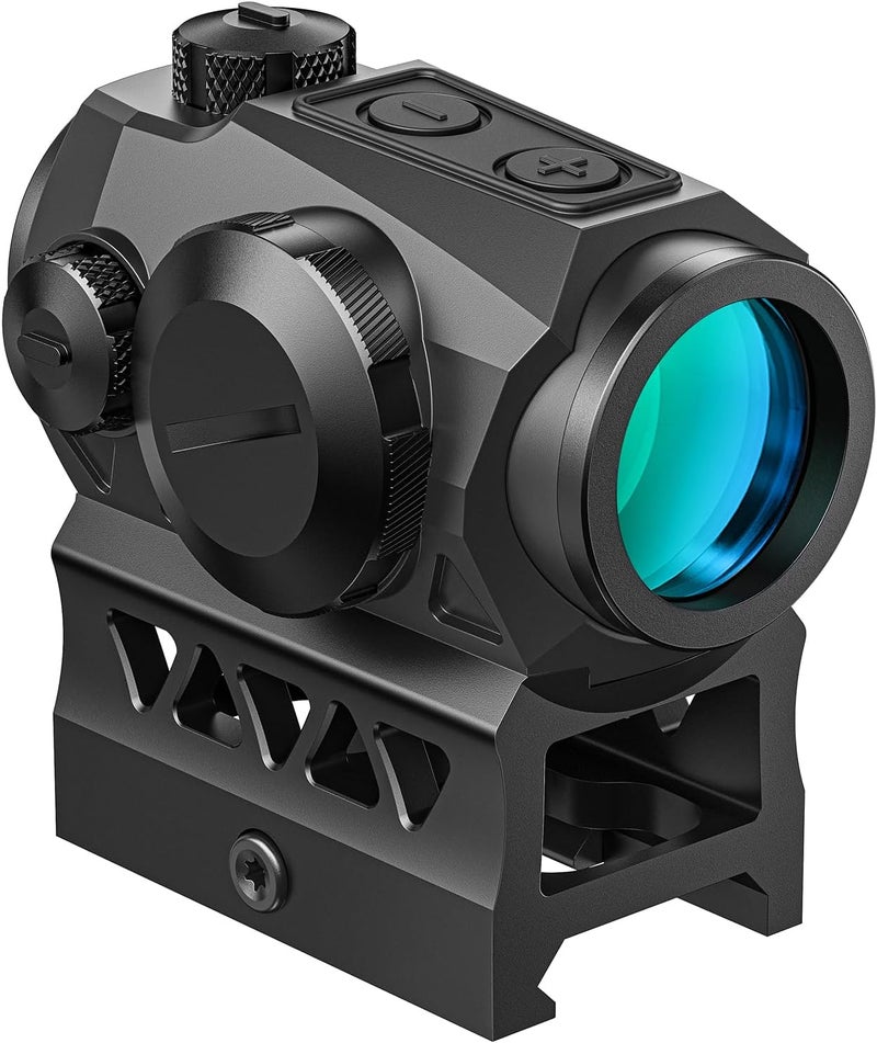 CVLIFE JackalHowl Red Dot Sight,1x20mm 2MOA Red dot Motion Awake Red Dot Scope Compact Red Dot Optics with Co-Witness Riser and Low-Profile Mount,10 Brightness Button Settings - Image 1